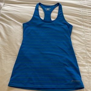 Blue with Green Stripe Pick-Up Racerback Tank